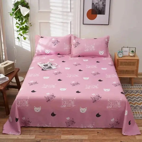 Bedroom Decor Flat Sheet with Pillowcases-Linas