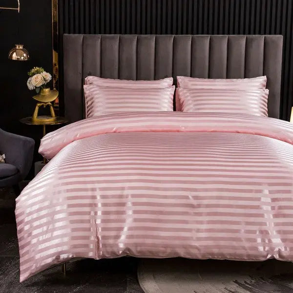 Charming Thick Fabric Duvet Cover Set 4 piece-Pink-Linas