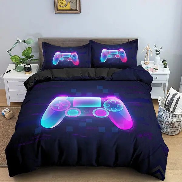 Gamepad Duvet Cover Queen Size-Player Game 1-Linas