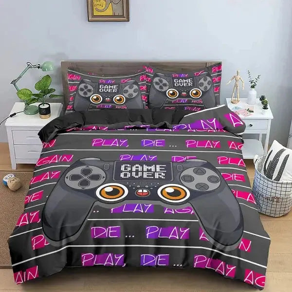Gamepad Duvet Cover Queen Size-Player Game 2-Linas