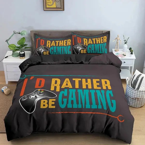 Gamepad Duvet Cover Queen Size-Player Game 3-Linas