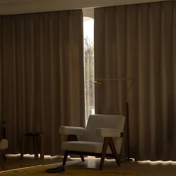 Luxury chenille blackout lounge curtain with grommets-Linas