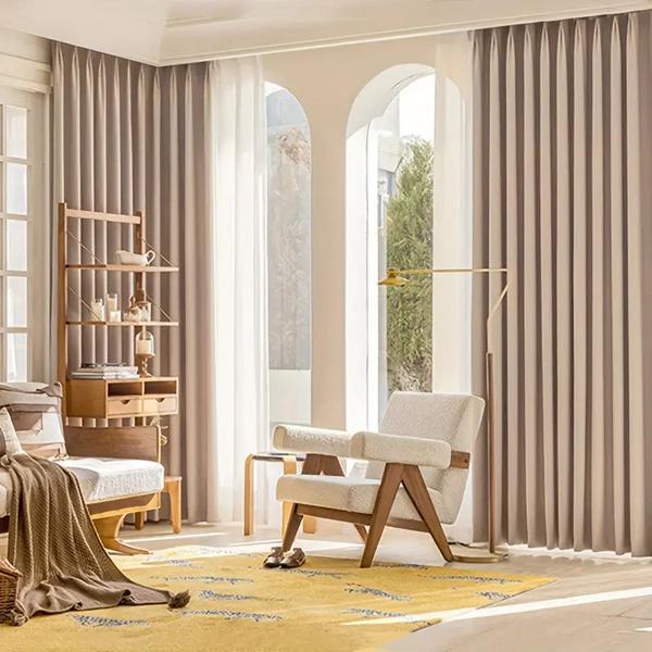 Luxury chenille blackout lounge curtain with grommets-Linas