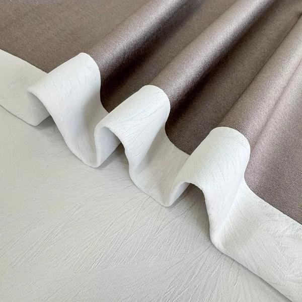 Romantic Golden Feather Textured Living Room Curtains-Linas