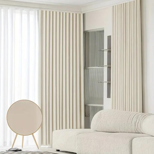 Romantic Golden Feather Textured Living Room Curtains-Linas