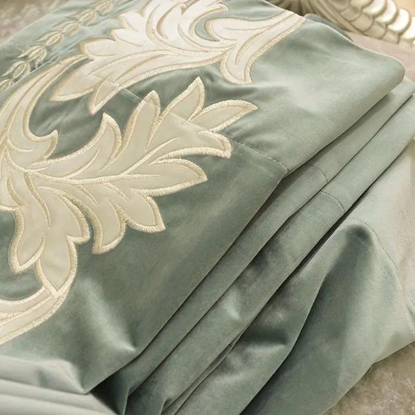 Thick Flannel Embroidery Sunshade Luxury Curtains-Linas