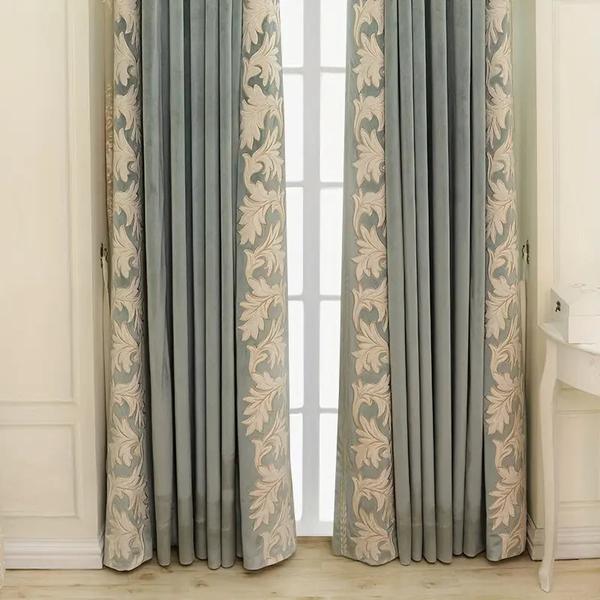 Thick Flannel Embroidery Sunshade Luxury Curtains-Linas