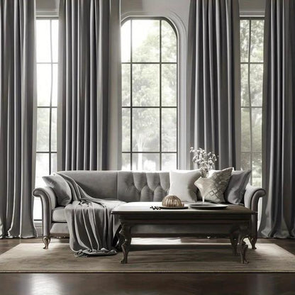 4 packs Glamour Opacity Acrylic Living Room Curtain-Light Gray-Linas