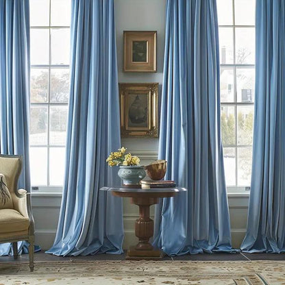 4 packs Glamour Opacity Acrylic Living Room Curtain-sky blue-Linas