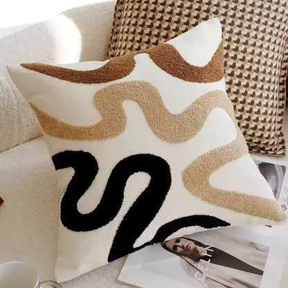 Brown Vintage Nordic Throw Pillowcases-Color 21-Linas