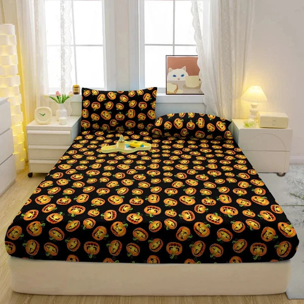 Fitted Sheet-Pumpkin expression-Linas