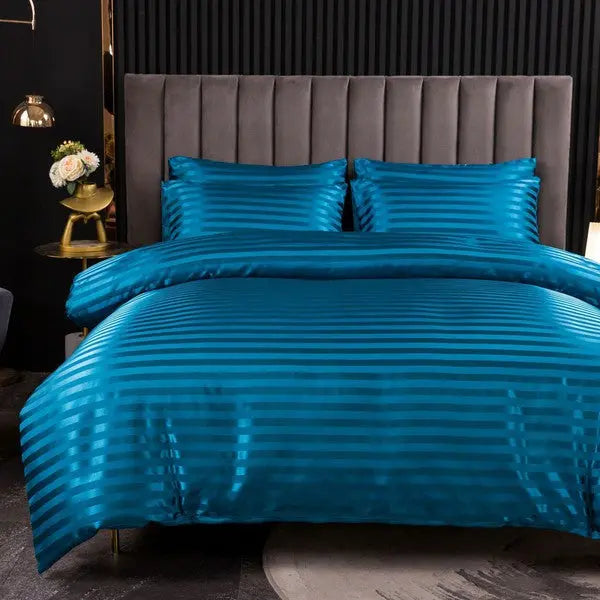 Charming Thick Fabric Duvet Cover Set 4 piece-Blue-Linas