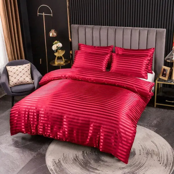 Charming Thick Fabric Duvet Cover Set 4 piece-Red-Linas
