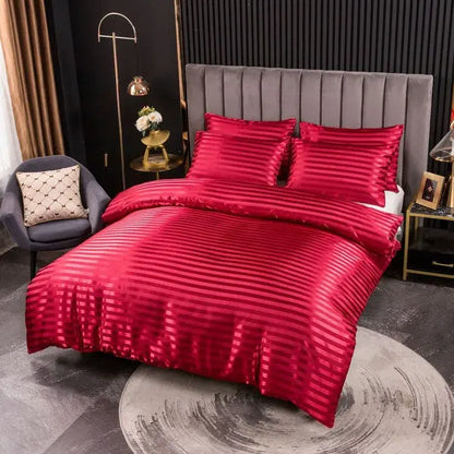 Charming Thick Fabric Duvet Cover Set 4 piece-Red-Linas