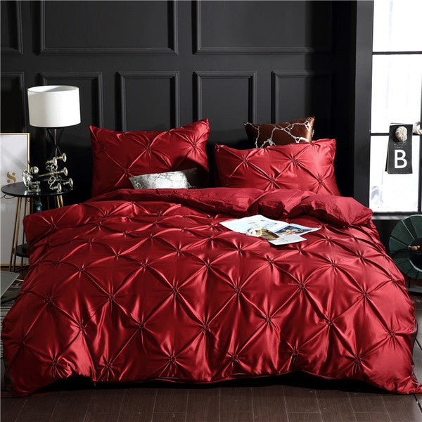 Bedding set luxury-Wine Red-Linas