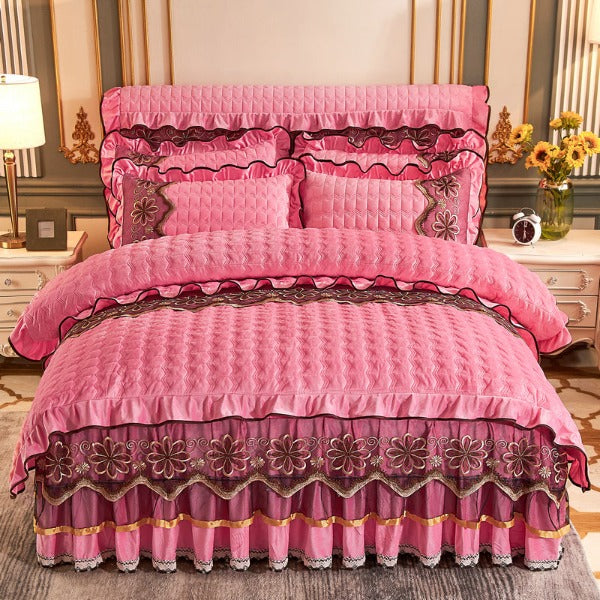 Bedding set luxury-Pink-Linas