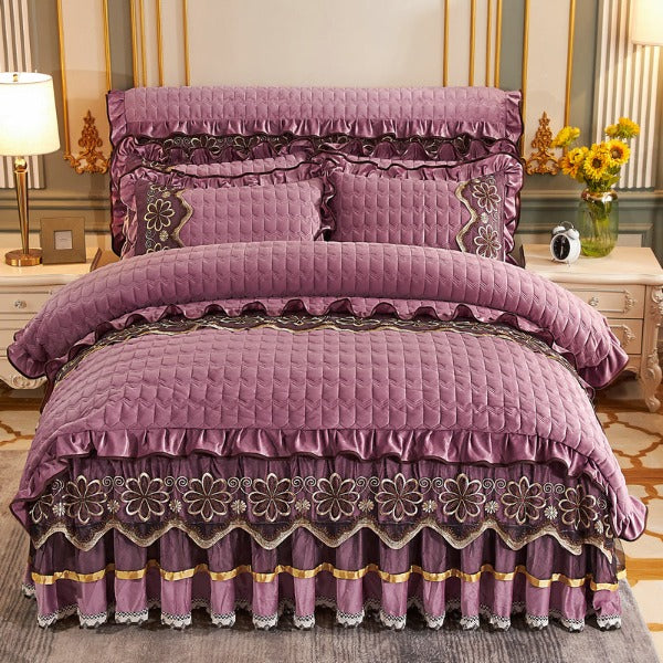 Bedding set luxury-Purple-Linas