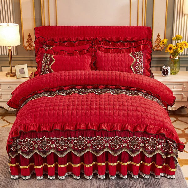 Bedding set luxury-Red-Linas