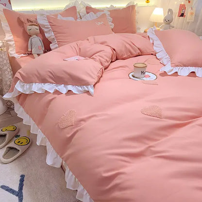 Girl's Heart Princess Duvet Cover 4 Piece-Linas