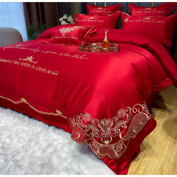 Bedding set luxury-China red-Linas