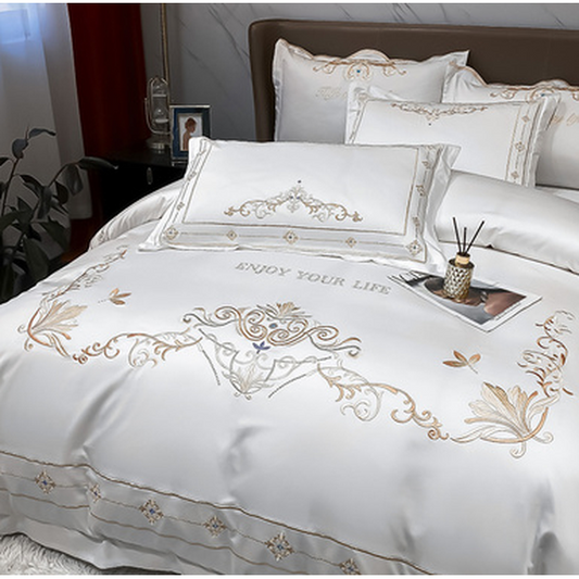 Bedding set luxury-Elegant White-Linas