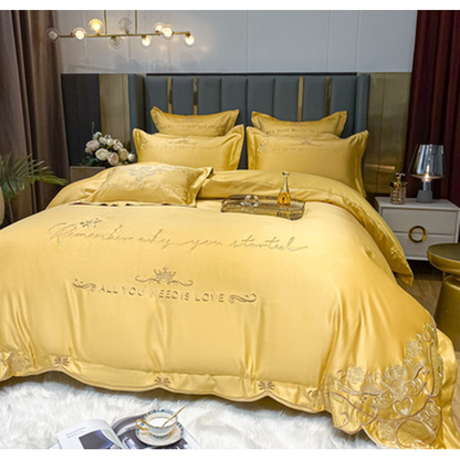 Bedding set luxury-Lemon Yellow-Linas