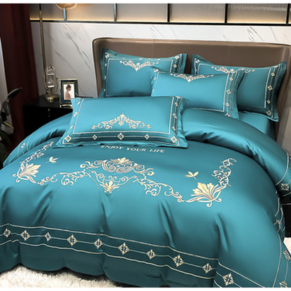 Bedding set luxury-Peacock Blue-Linas