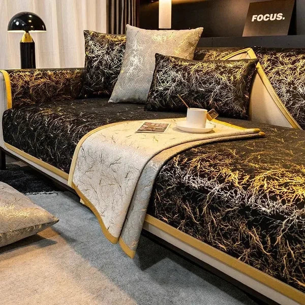 Sofa Cover-Gold Black-Linas