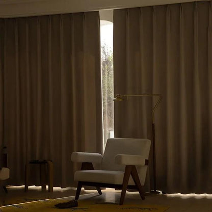 Luxury chenille blackout lounge curtain with grommets-Linas