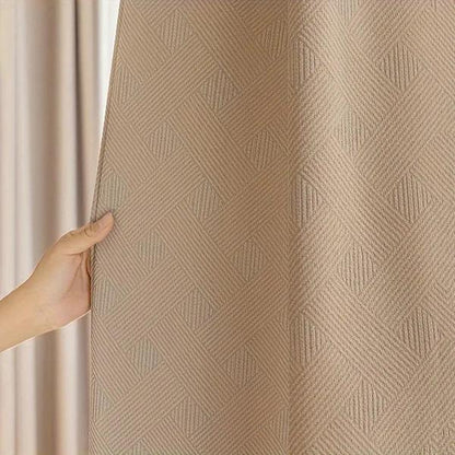 Luxury chenille blackout lounge curtain with grommets-Linas