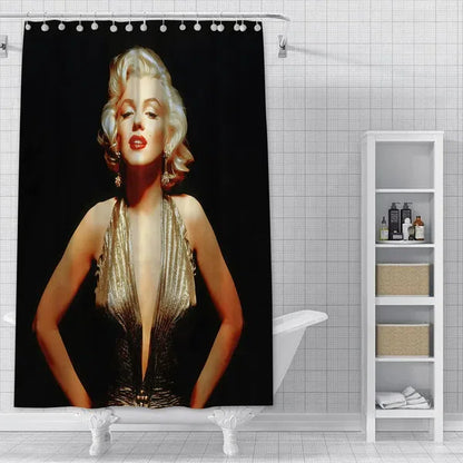 Marilyn Monroe Shower Curtain With Hook-Black-Linas