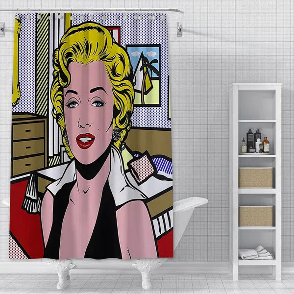 Marilyn Monroe Shower Curtain With Hook-Cartoon-Linas