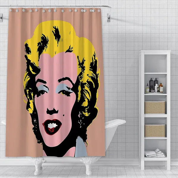 Marilyn Monroe Shower Curtain With Hook-Orange-Linas