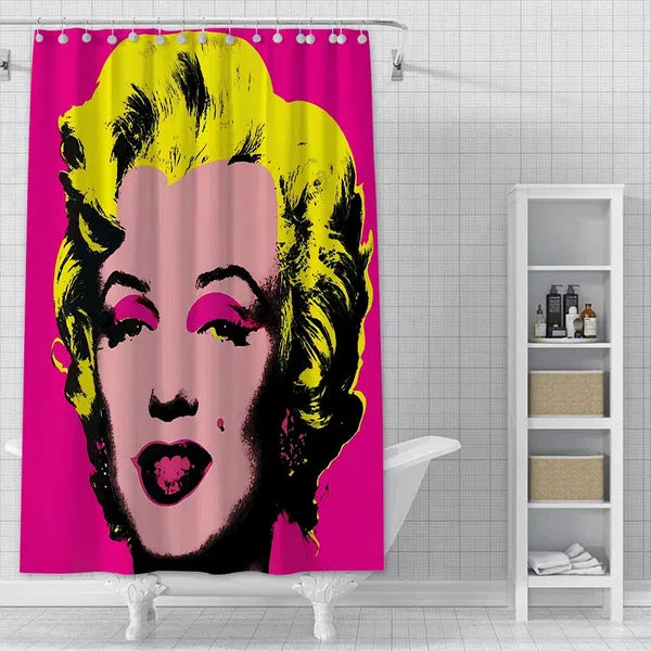 Marilyn Monroe Shower Curtain With Hook-Pink-Linas