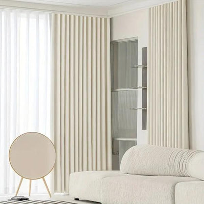 Romantic Golden Feather Textured Living Room Curtains-Linas