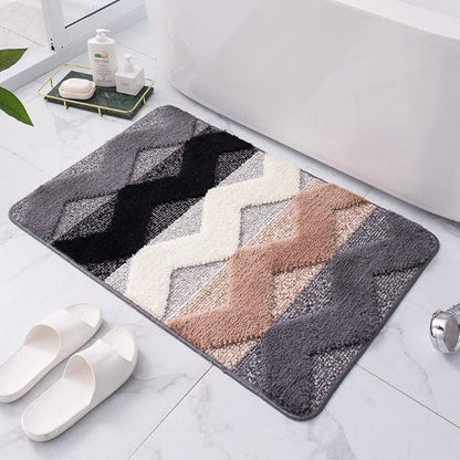 Bath Mat-Striped coffee-Linas