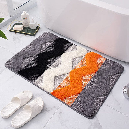 Bath Mat-Striped orange-Linas