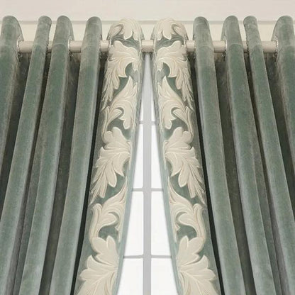 Thick Flannel Embroidery Sunshade Luxury Curtains-Linas
